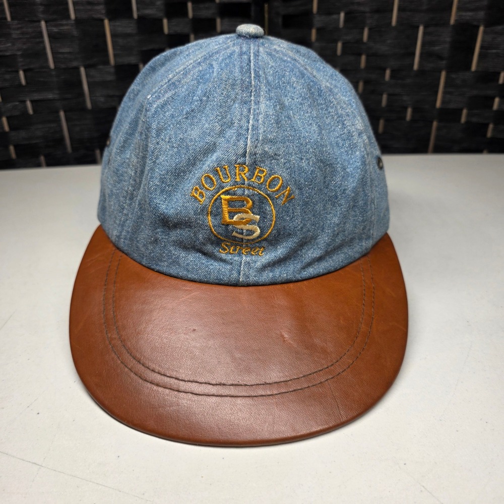 Sun Products Bourbon Street New Orleans Vintage Denim Faux Leather Hat OSFA Blue
